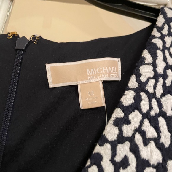 Michael Kors jersey dress size 12 dark blue/light gray - Picture 4 of 5